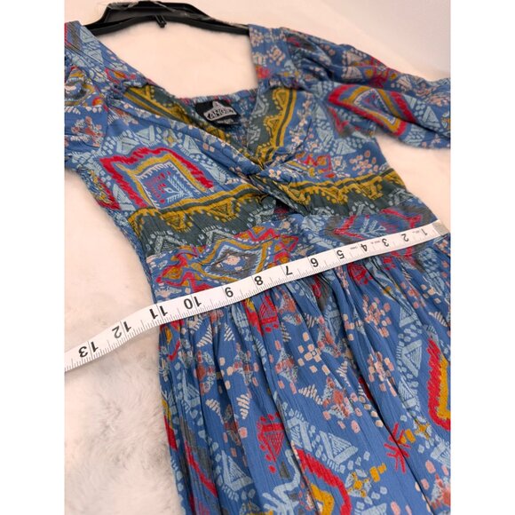 New ANGIE Women's Size S Boho Dress With Geometric Print & Ruffle Hem - Picture 4 of 12